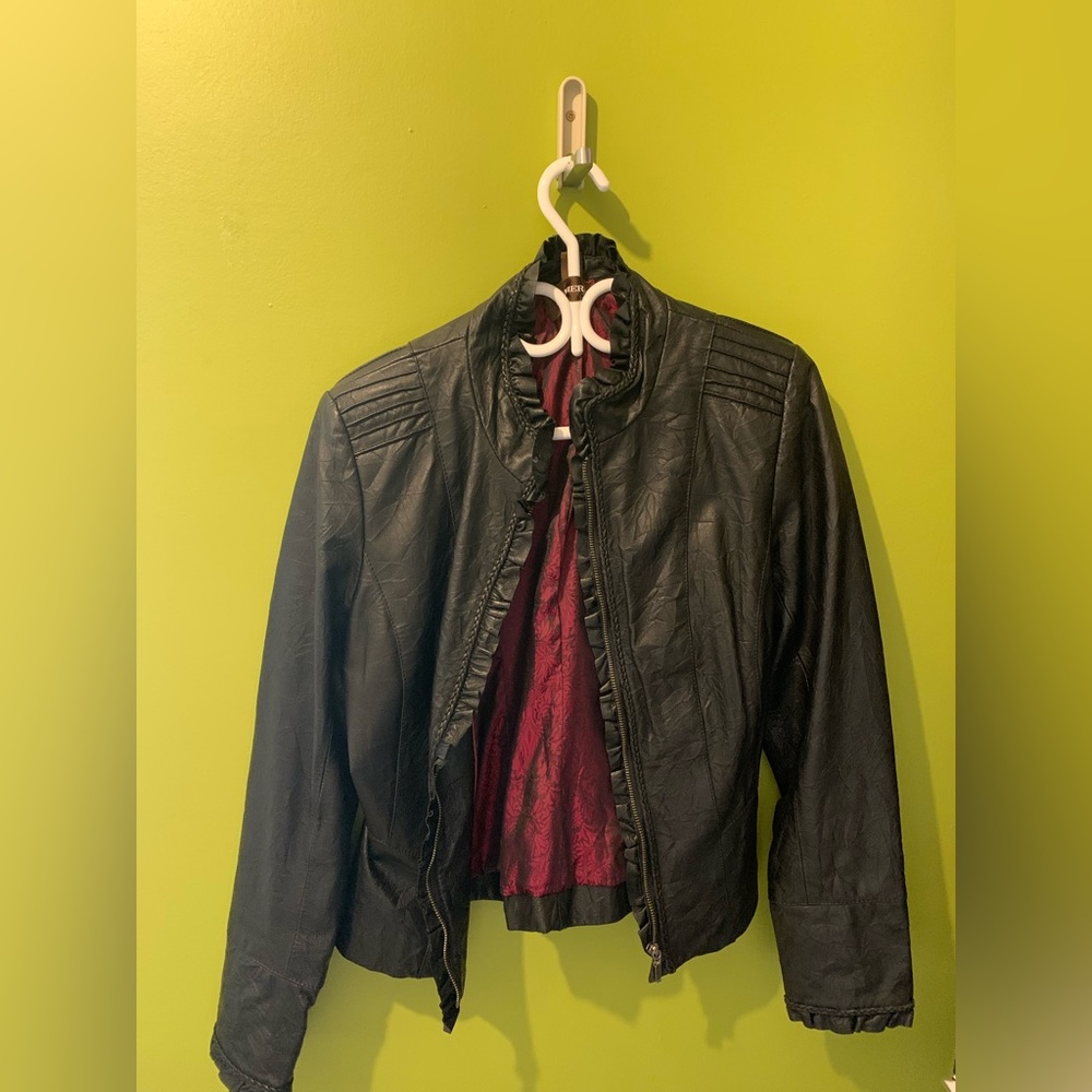 Danier Leather Jacket, black size medium